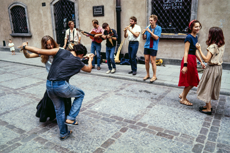 Warschau, August 1988. Straßenmusik